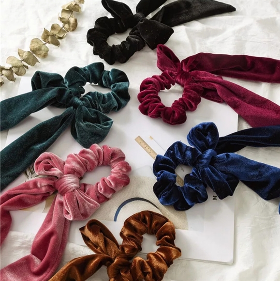 Allison Velvet Hair Bow - Pink - Picture 6 of 11